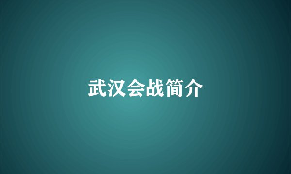 武汉会战简介