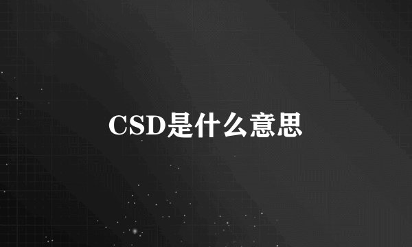CSD是什么意思