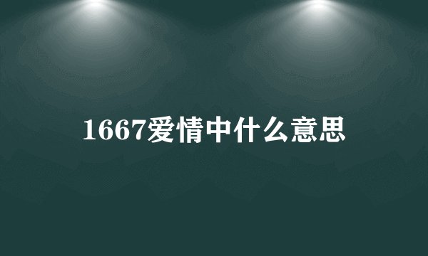 1667爱情中什么意思