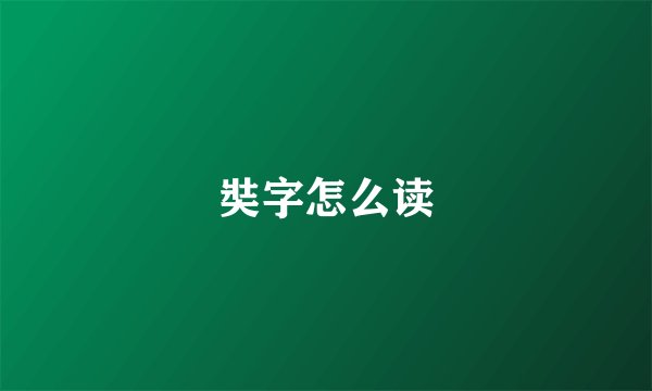 奘字怎么读
