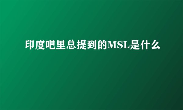 印度吧里总提到的MSL是什么