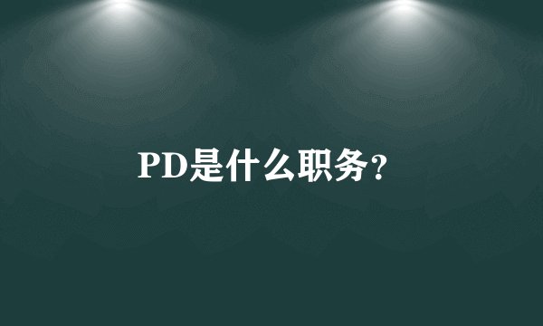 PD是什么职务？