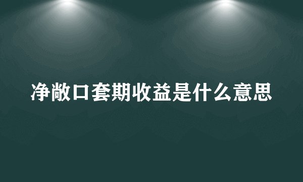 净敞口套期收益是什么意思