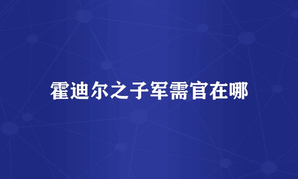 霍迪尔之子军需官在哪