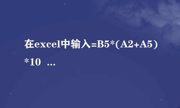 在excel中输入=B5*(A2+A5)*10  是什么意思