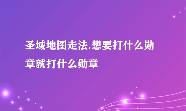 圣域地图走法.想要打什么勋章就打什么勋章