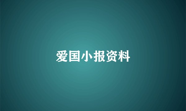 爱国小报资料