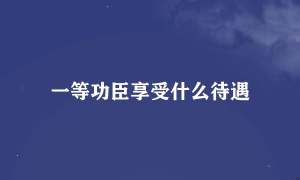 一等功臣享受什么待遇