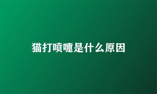 猫打喷嚏是什么原因
