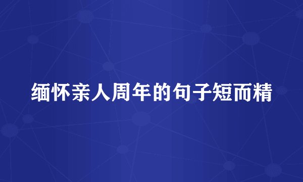 缅怀亲人周年的句子短而精