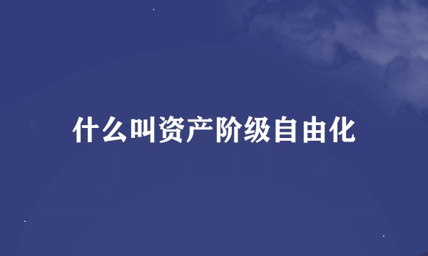 什么叫资产阶级自由化