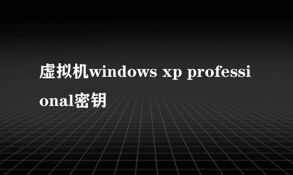 虚拟机windows xp professional密钥