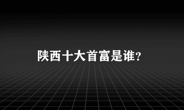 陕西十大首富是谁？