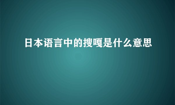日本语言中的搜嘎是什么意思