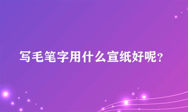 写毛笔字用什么宣纸好呢？