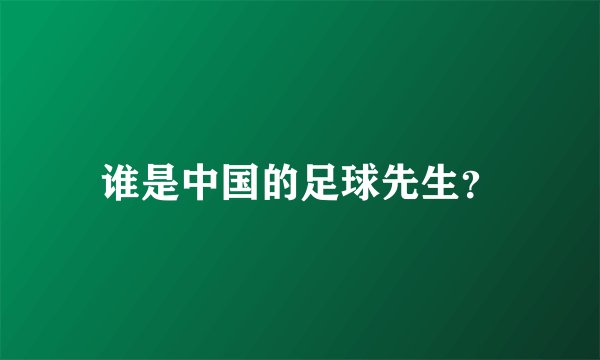 谁是中国的足球先生？