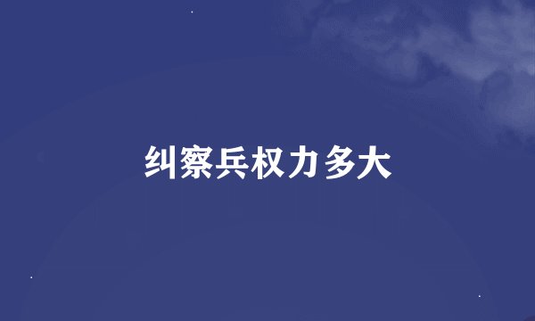 纠察兵权力多大