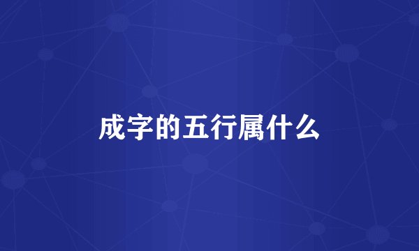 成字的五行属什么