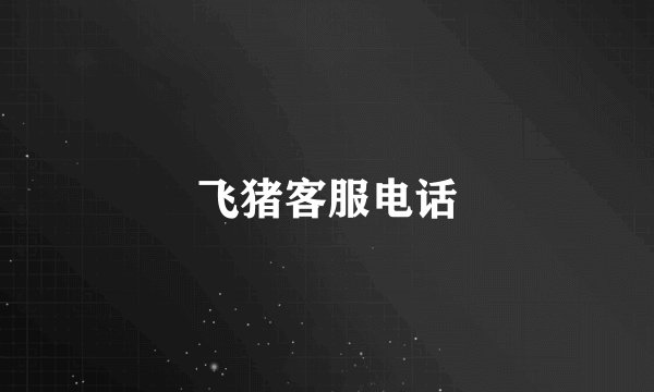 飞猪客服电话