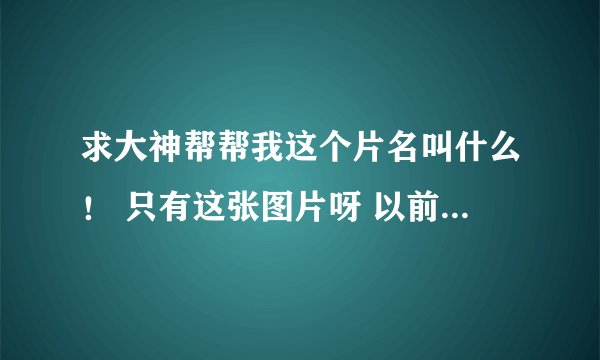 求大神帮帮我这个片名叫什么！ 只有这张图片呀 以前看过的!