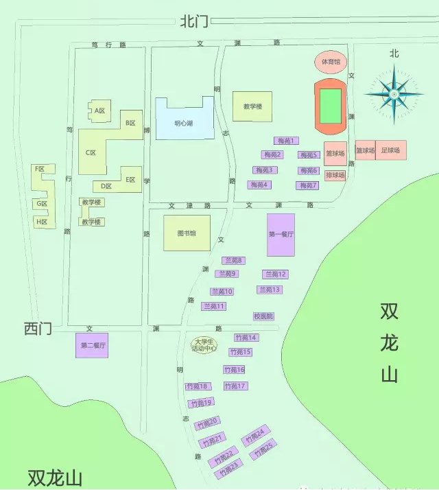 急求！山东师范大学长清校区校园地图。