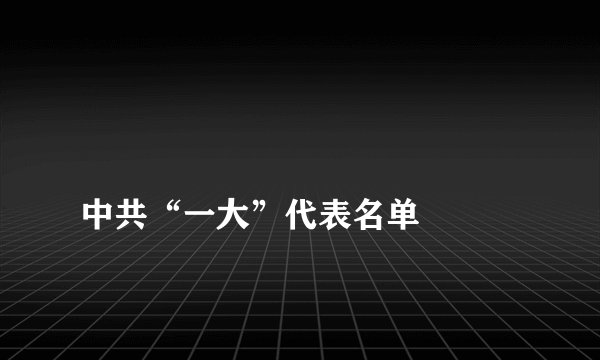 
中共“一大”代表名单

