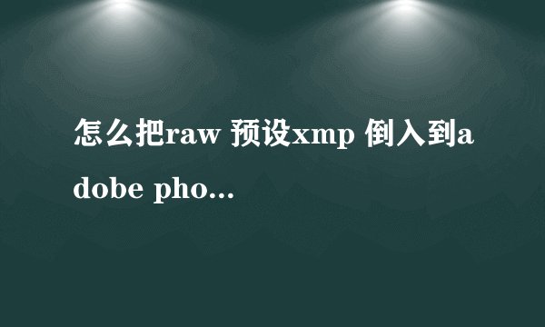 怎么把raw 预设xmp 倒入到adobe photoshop cc 2015.5 中
