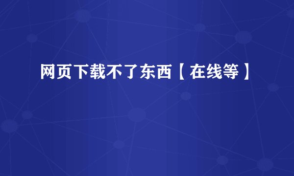 网页下载不了东西【在线等】