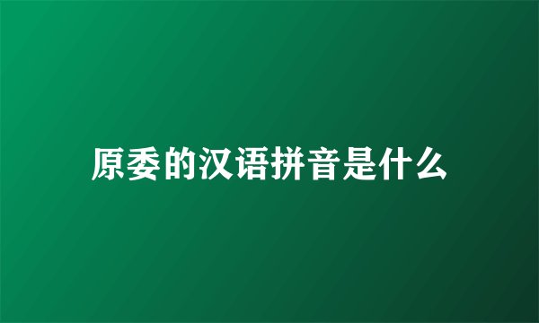 原委的汉语拼音是什么