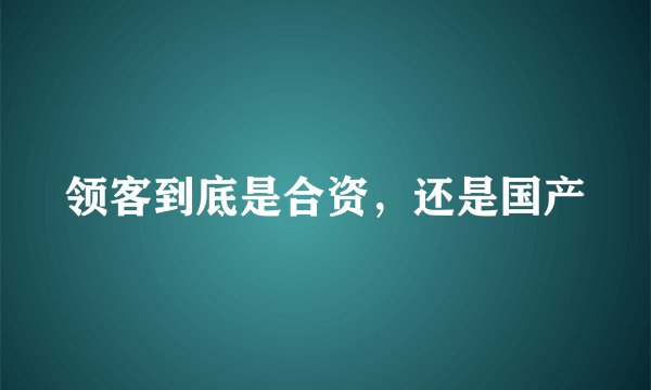 领客到底是合资，还是国产