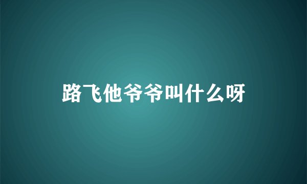路飞他爷爷叫什么呀