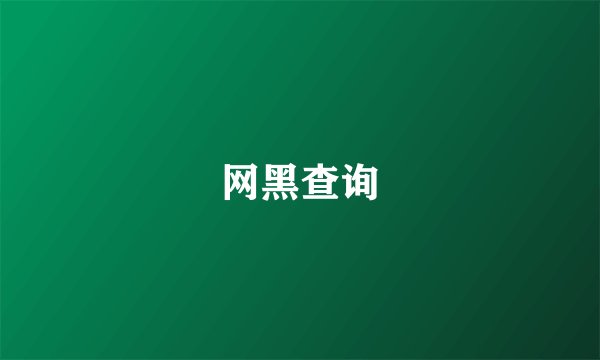 网黑查询