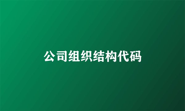 公司组织结构代码