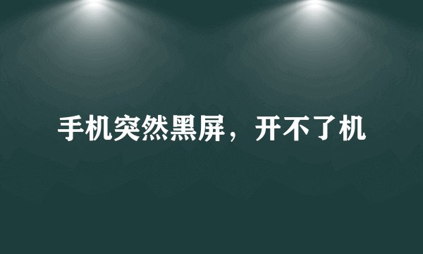 手机突然黑屏，开不了机