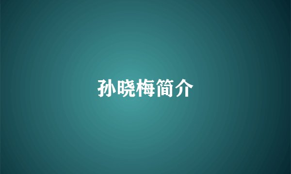 孙晓梅简介