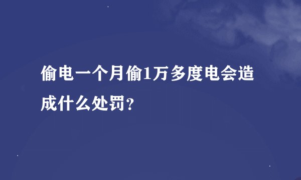 偷电一个月偷1万多度电会造成什么处罚？