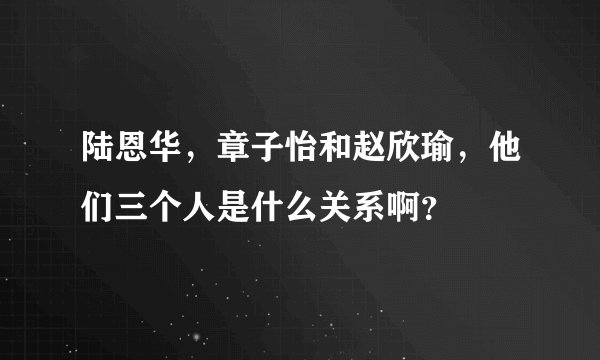 陆恩华，章子怡和赵欣瑜，他们三个人是什么关系啊？