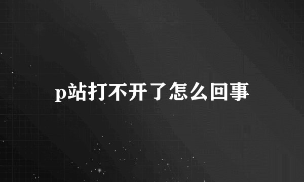 p站打不开了怎么回事