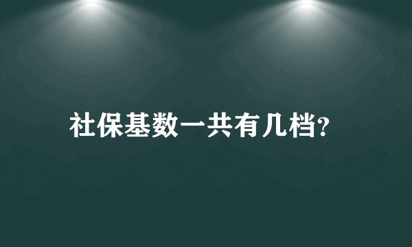 社保基数一共有几档？