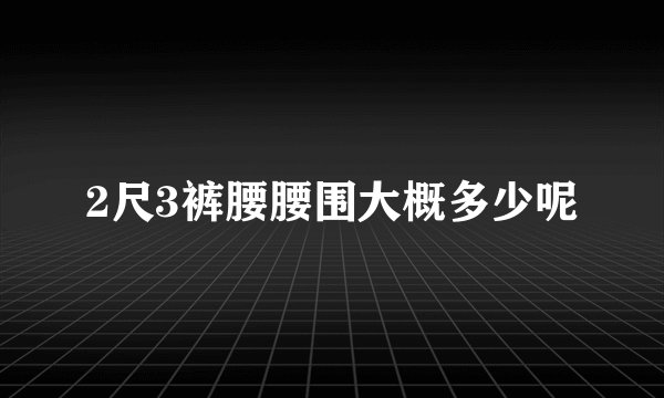 2尺3裤腰腰围大概多少呢