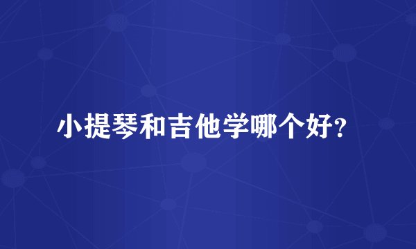 小提琴和吉他学哪个好？