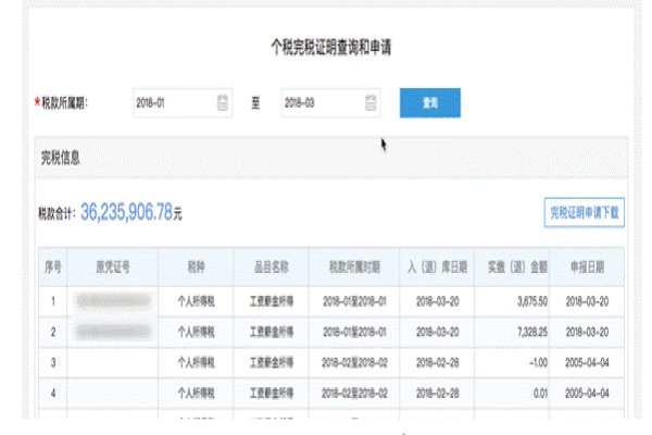 上海市个人所得税完税证明去那打印？