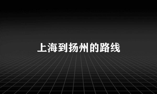 上海到扬州的路线