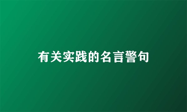 有关实践的名言警句