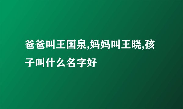 爸爸叫王国泉,妈妈叫王晓,孩子叫什么名字好