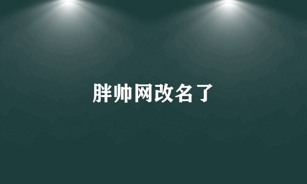 胖帅网改名了