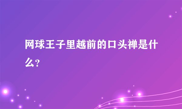 网球王子里越前的口头禅是什么？