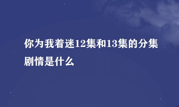 你为我着迷12集和13集的分集剧情是什么
