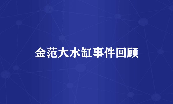 金范大水缸事件回顾