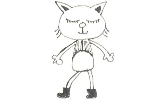 如何画会跳舞的小猫